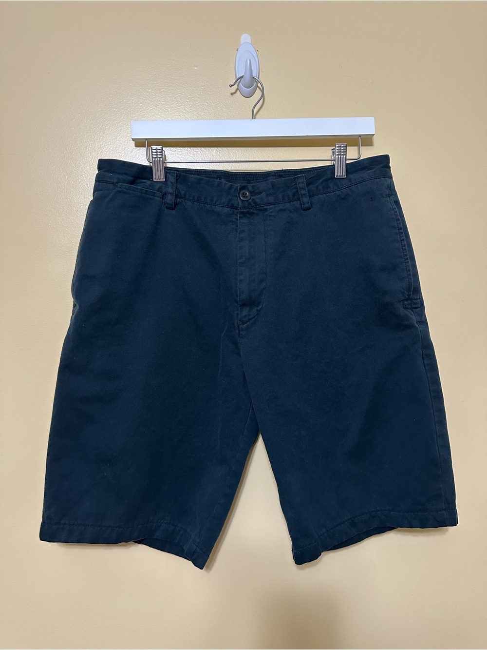 Nautica Marine Drill Relax Fit Chino Shorts Men 34 Navy Blue